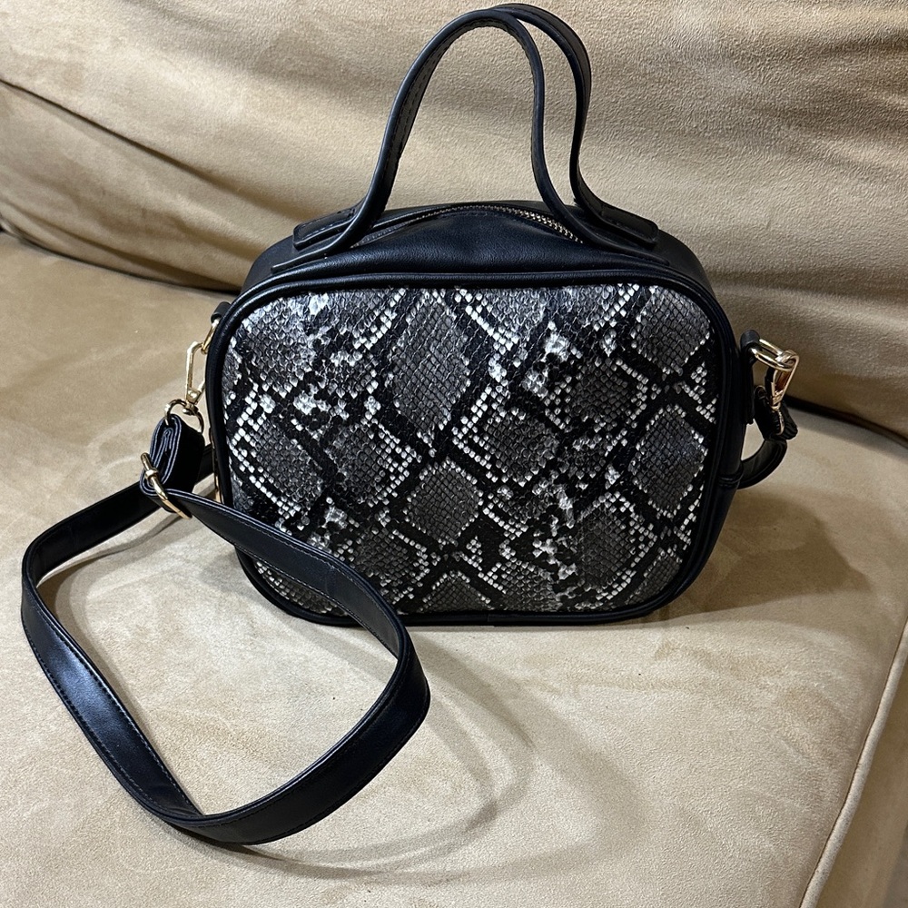 Snake Print Top Handle/Crossbody